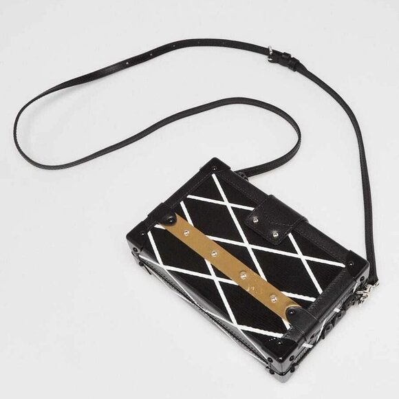 Louis Vuitton Black/White Electric Epi Leather Malletage Petite Malle Bag - Picture 3 of 12